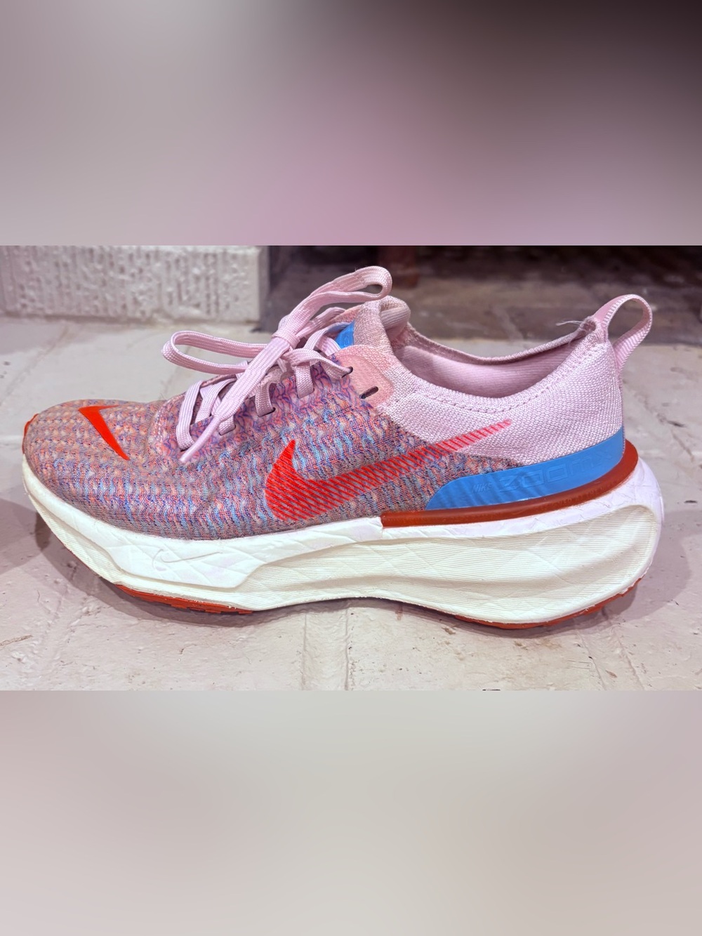 Nike ZoomX Invincible Run Flyknit 3 Pink/Blue/Orange Running Shoes Women’s 6.5 - Picture 6 of 10